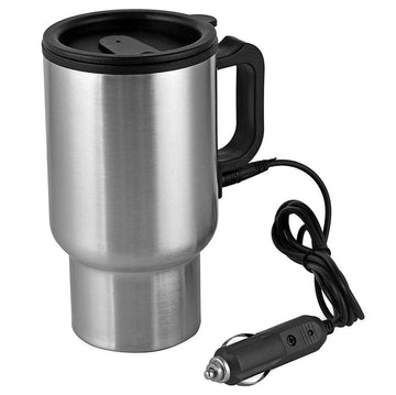 MOSANDON 12V Car Heated Travel Mug, 450ml Stainless Steel Electric Cup Insulated Heated Thermos Mug - Imported from UK